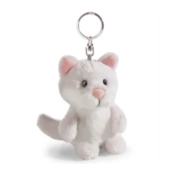 2024 New Design Custom Plush Stuffed Cute White Cat Toy Keychain Decoration Small Doll