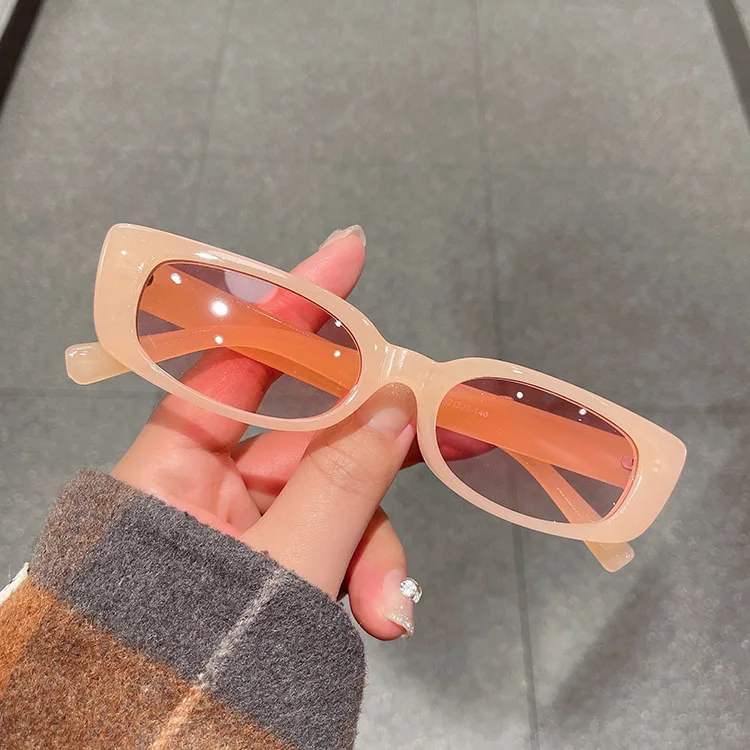 ADE WU PLS13043 Colorful Small Frame Eyewear Women Tinted Rectangle Green Champagne Custom Sunglasses