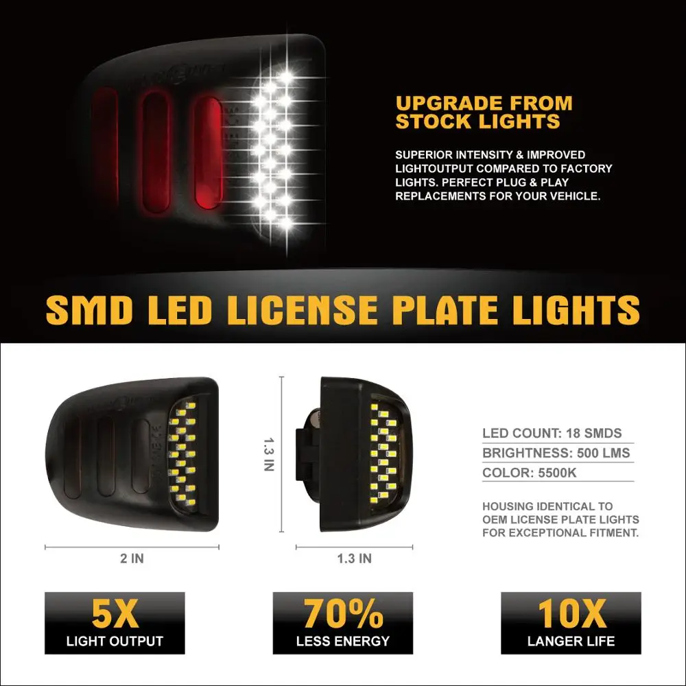 12-Pack White LED Interior & License Plate Bulbs For 1999-2013 Chevy Silverado Avalanche