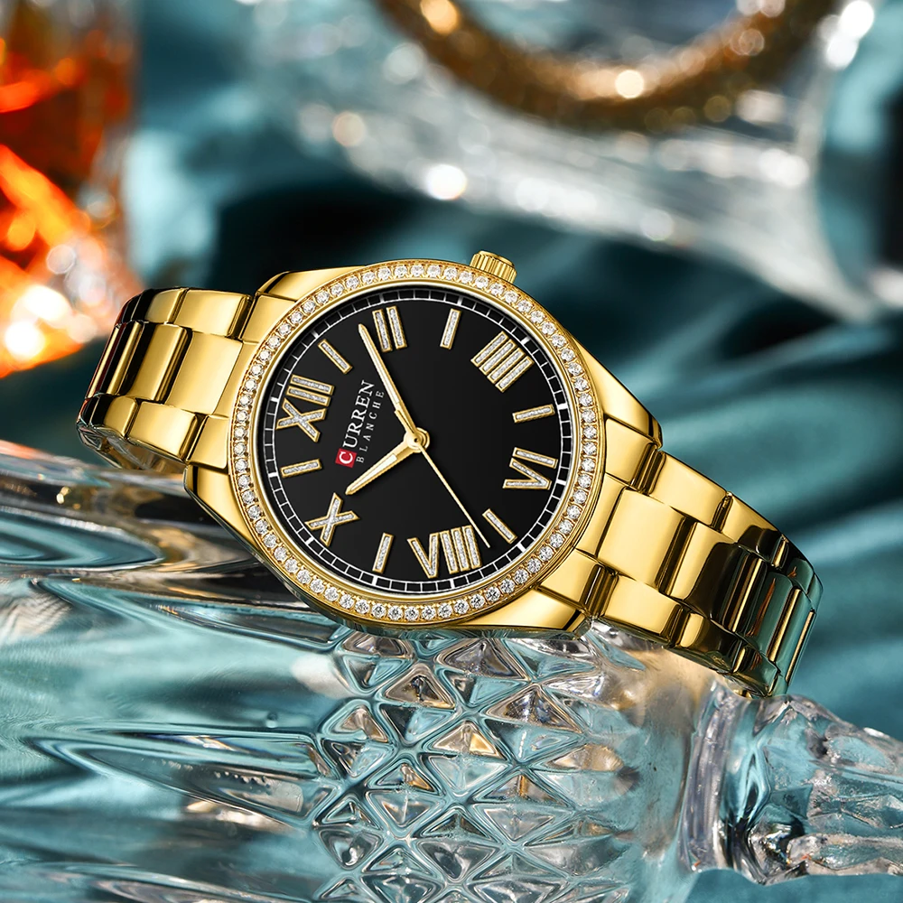 Ladies' CURREN Diamond Finish Luxury 5pc Jewellery Set - 9088 Luxury R –  Top G Watches