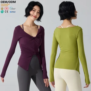 XW-YC467 Sportswear Manufacturer Stylish Long Sleeves Comfortable Breathable Yoga Fitness Top Wholesale Women's Gym Activewear