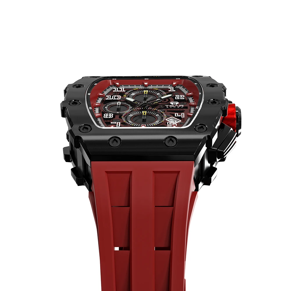 Free Shipping Luxury Quartz Watch 5 ATM Water Resistant 18mm Silicone Band with Crystal Dial Window for Business
