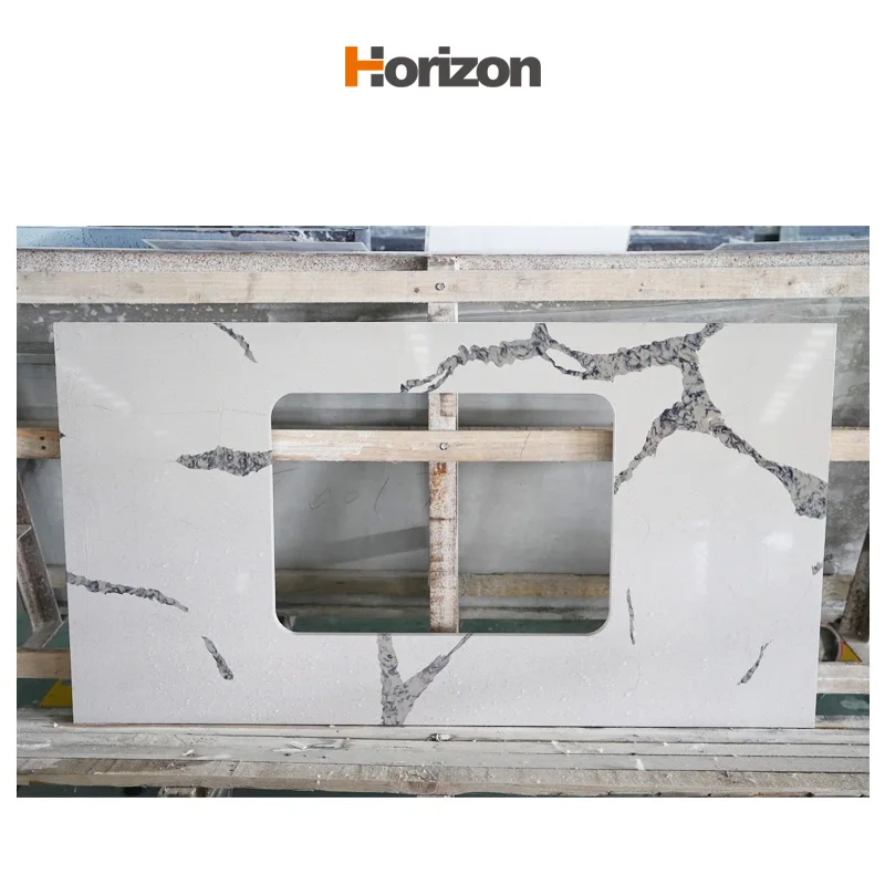 Calacatta Gold Marble Slab Durable Artificial Quartz