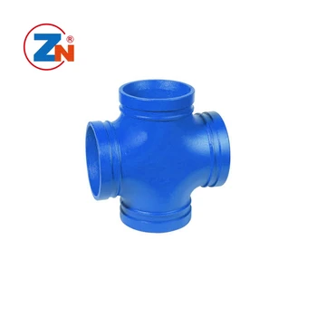 Industrial Ductile Grooved Pipe Fittings Cast Iron Reducer Tee For Fire Fighting  Water System