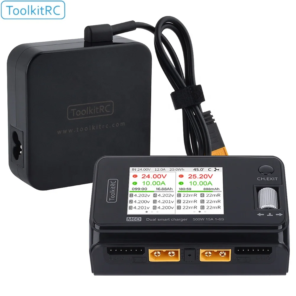 Toolkitrc M6D 500W DC Smart Charger for 1-6S Lipo Batteries