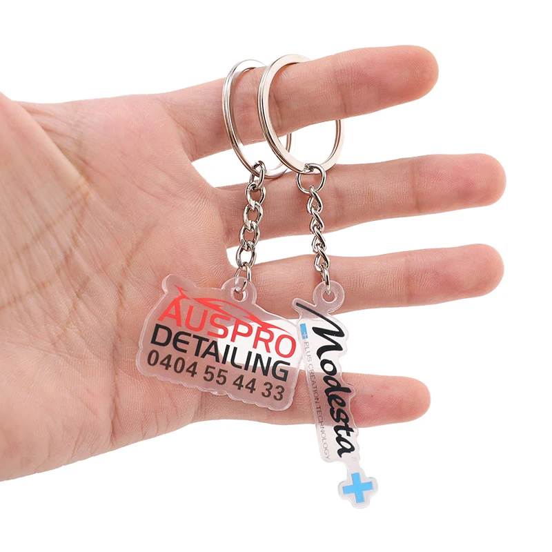 Manufacturers Custom Acrylic Keychain Promotional Business Souvenirs Gifts Printed Personalized Logo Keychain
