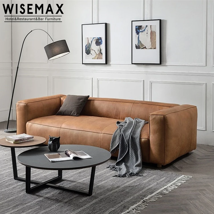 North Europe Upwind Layer Leather Industrial Style American Retro Living  Room Camel Color Leather Art Sofa - Buy Leather Sofa,Living Room Sofa,Nordic  Style Product on Alibaba.com