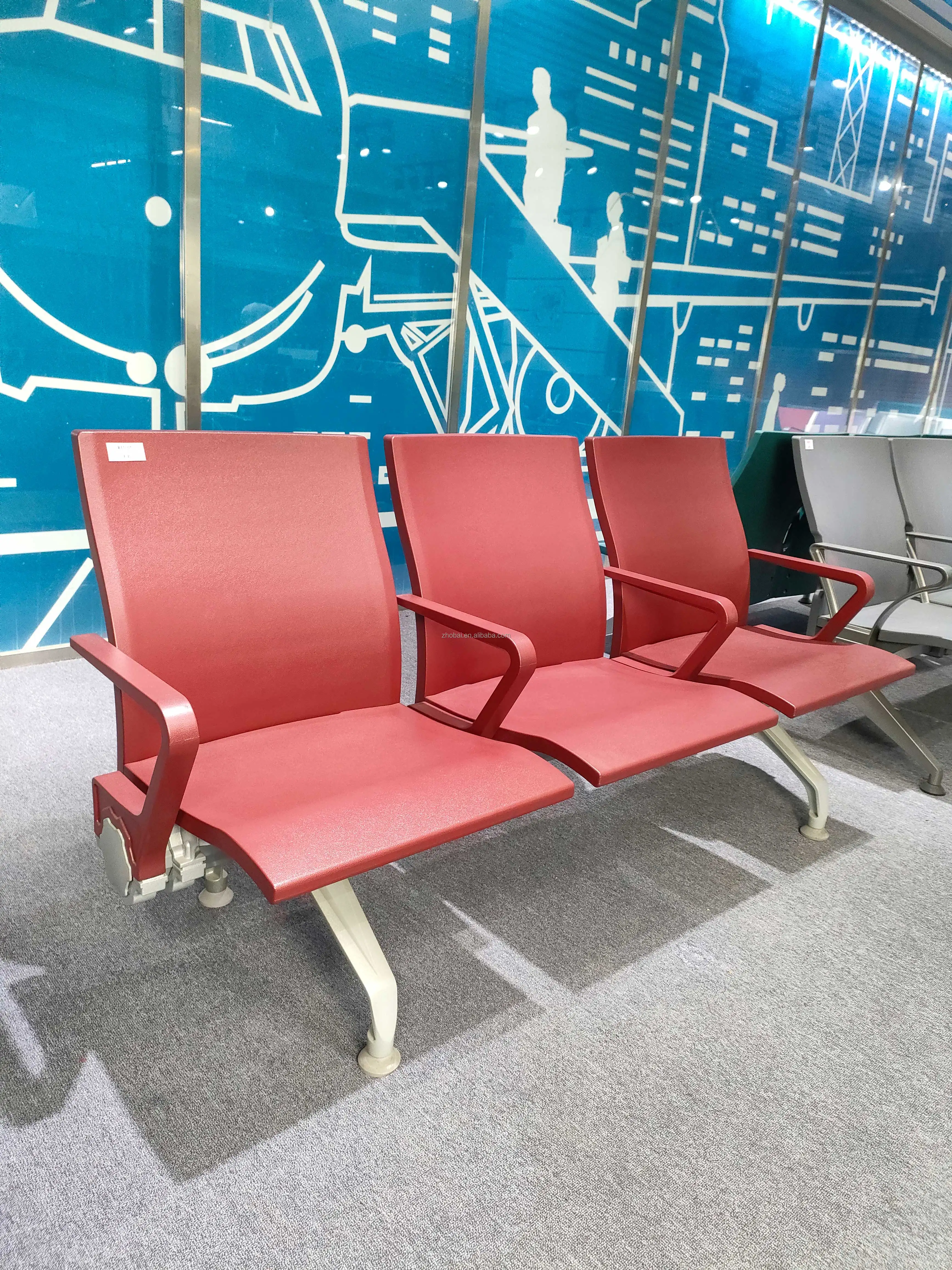 Customized High Quality 3 Seat Modern Commercial PU Hospital Waiting Chairs School Gym Public Areas Chair 5-Year Warranty 5