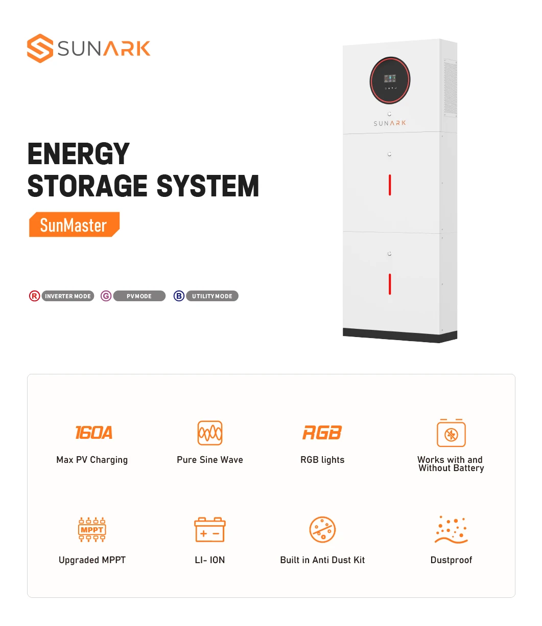 Sunark All in One ESS Inverter Battery Off Grid 5Kw 6Kw 8Kw 10Kw Solar ...