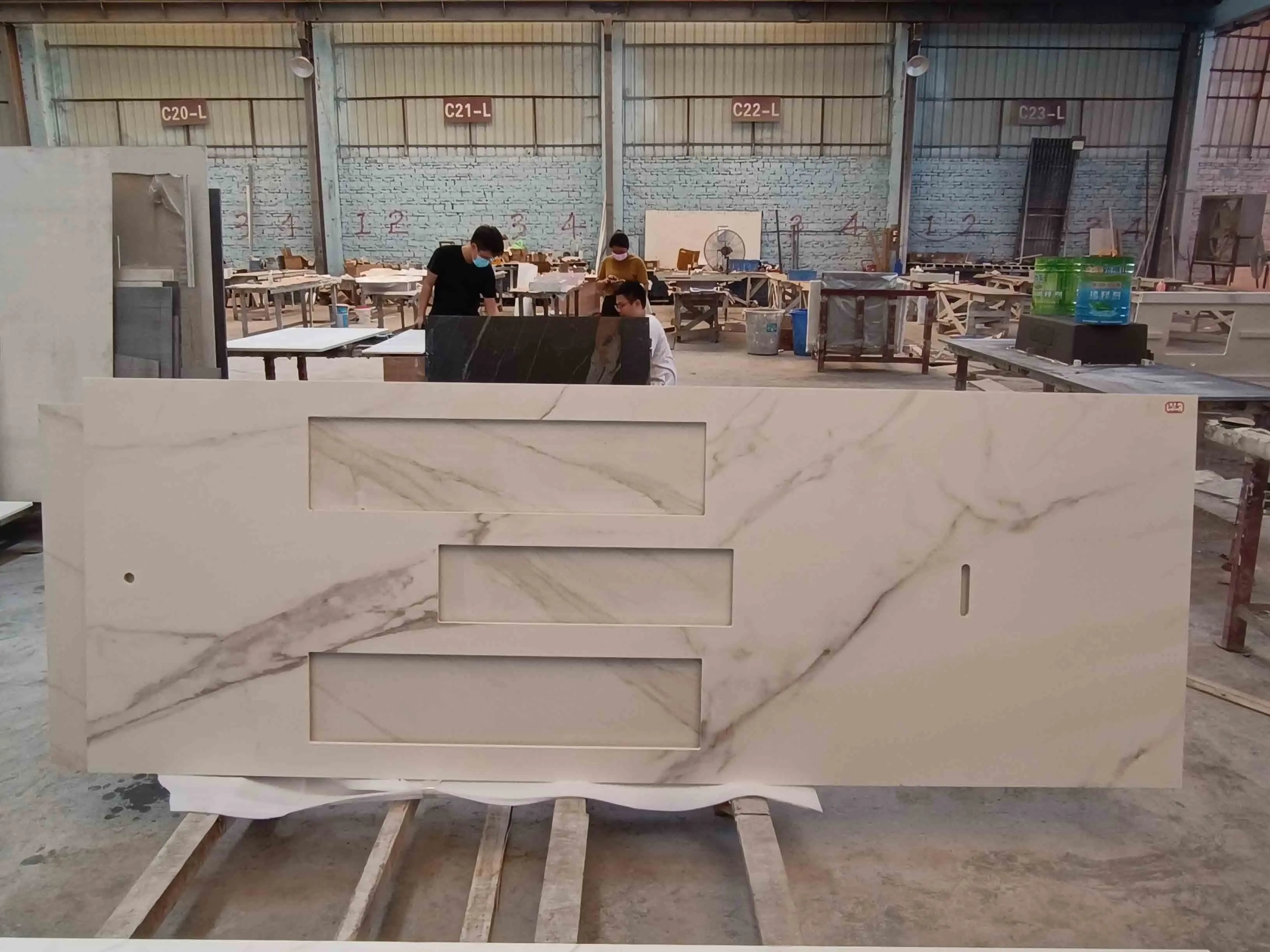 Customized Sintered Stone Kitchen Countertop Prefab Sintered Stone