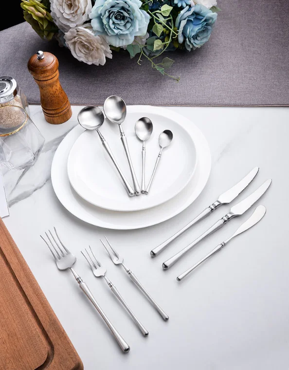 Portuguese style 304 stainless steel steak knife and fork