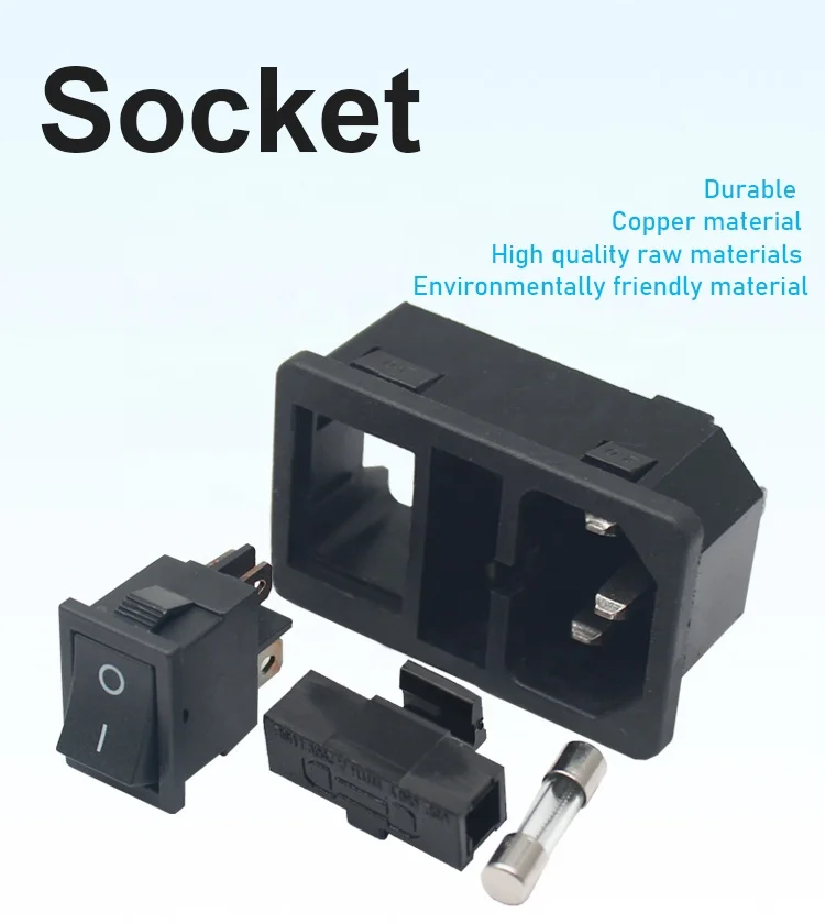 thumbnail image 2 of Iec C14 C14 Panel Mount Plug Adapter AC 250V 10A 3 Pins IEC Inlet Plug With 3 Panel Pins 2 of 11