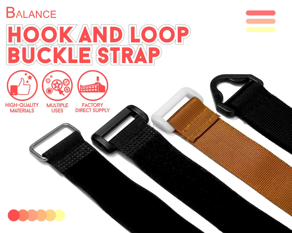 High Quality Reusable Cable Strap Hook and Loop Nylon Straps With Buckle