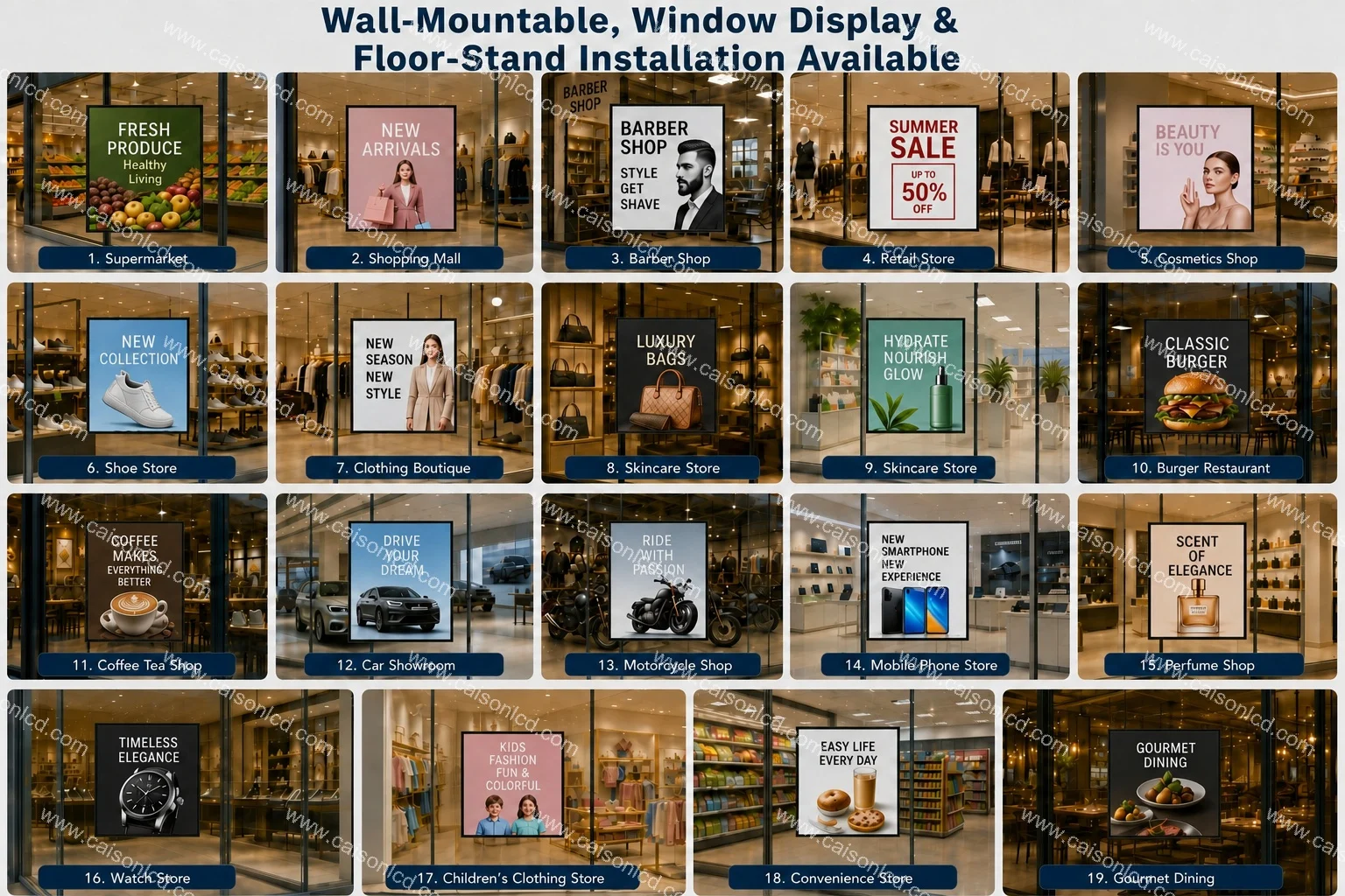 product square lcd display 26 inch lcd panel 950x950 icd advertising display compatible input outdoor digital signage-8