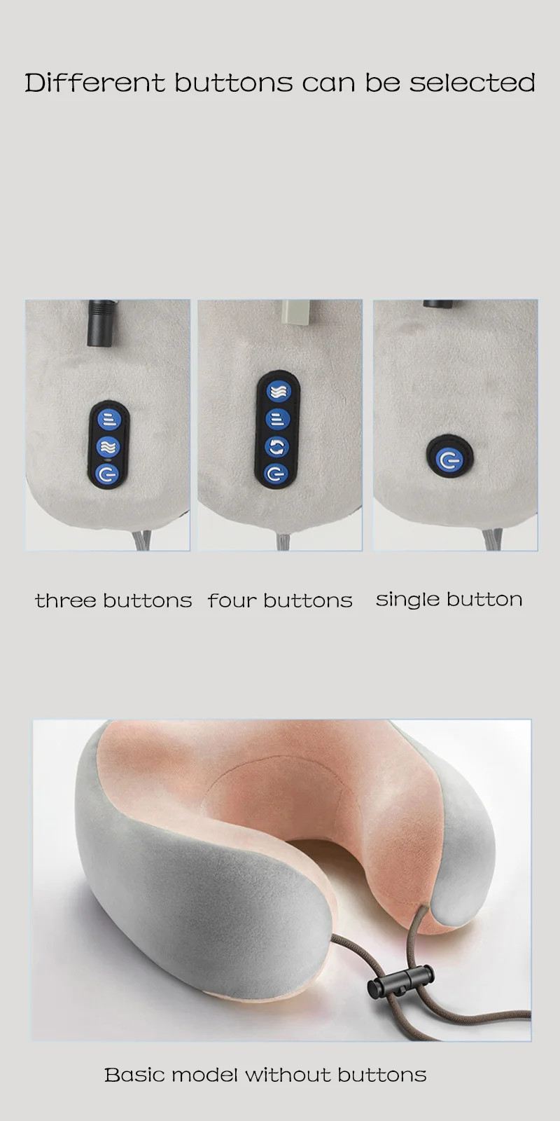 Airplane Pillow Electric Neck Massager With Heating Memory Foam Travel