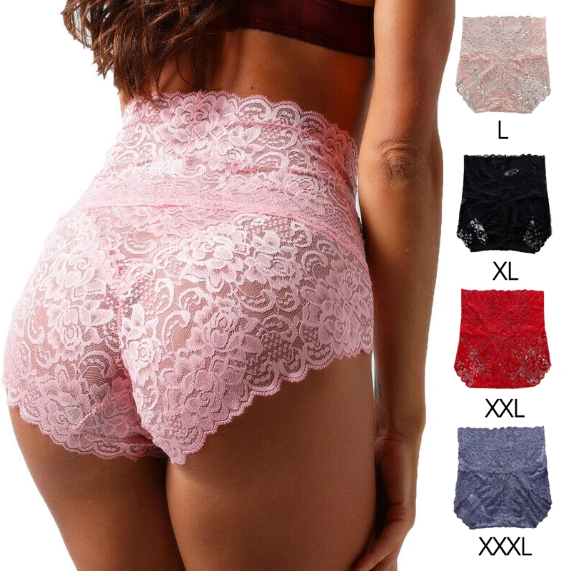 3PCS/Set Women Sexy Lace Panties Heart Hollow Out High Waist Underwear  Ladies Briefs Comfort Transparent Women Lingerie S-XL - AliExpress