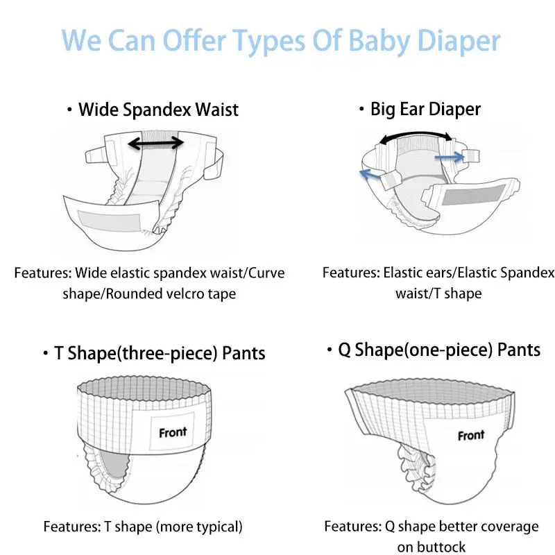 FREE SAMPLE Factory Direct Low Price Lovely Baby Diaper B Grade Bales Disposable Sleep Diapers Baby Diapers