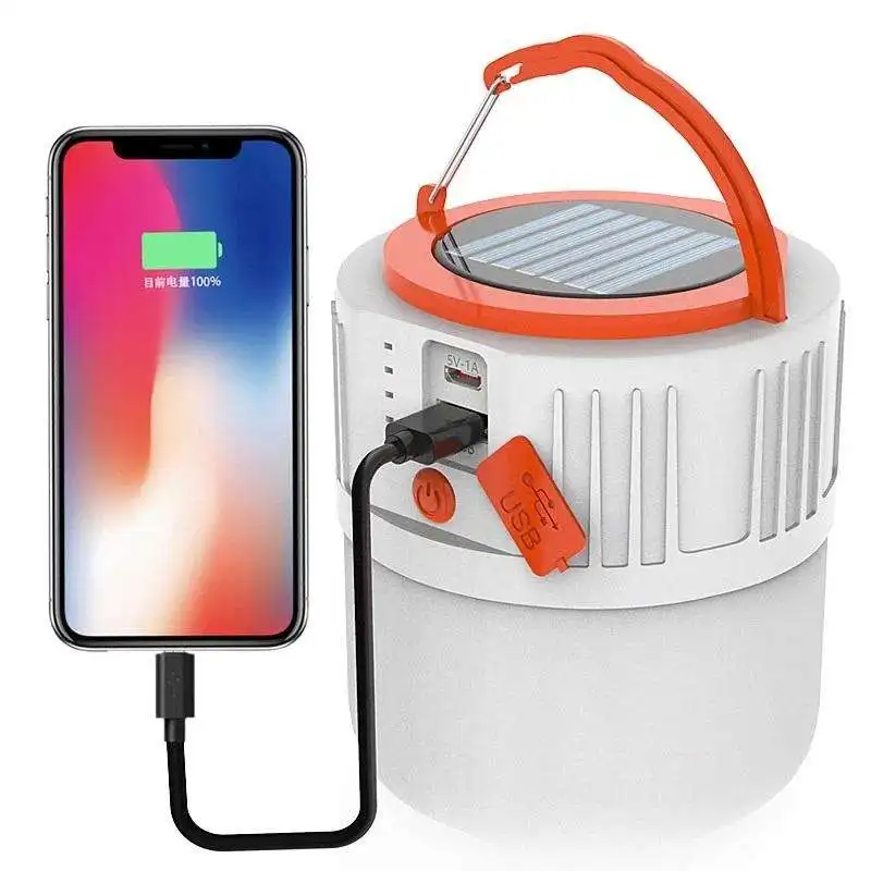 USB Rechargeable Portable Emergency Lantern Tent Work Light Bulb for Camping BBQ Hiking ABS Material Lamp Body
