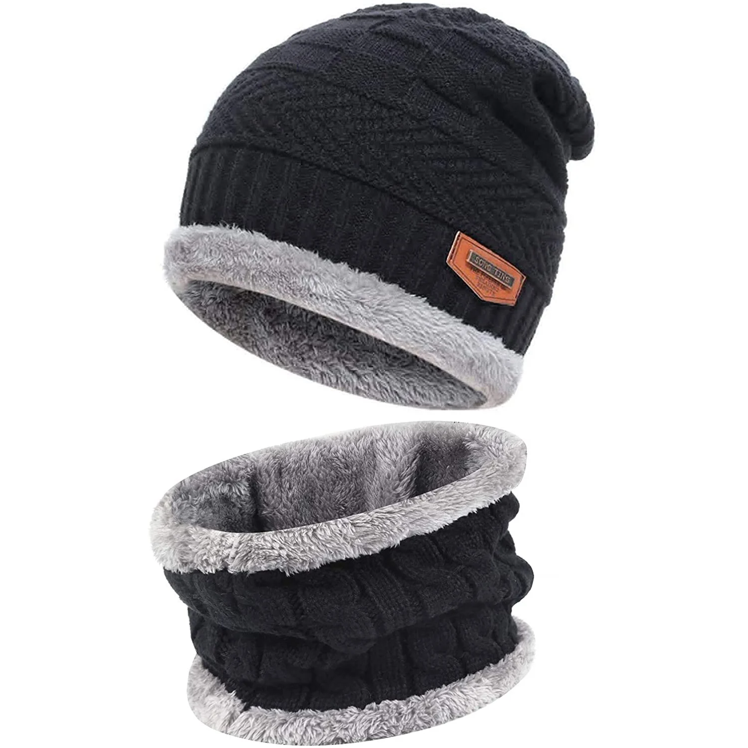 beanie hat and scarf set mens