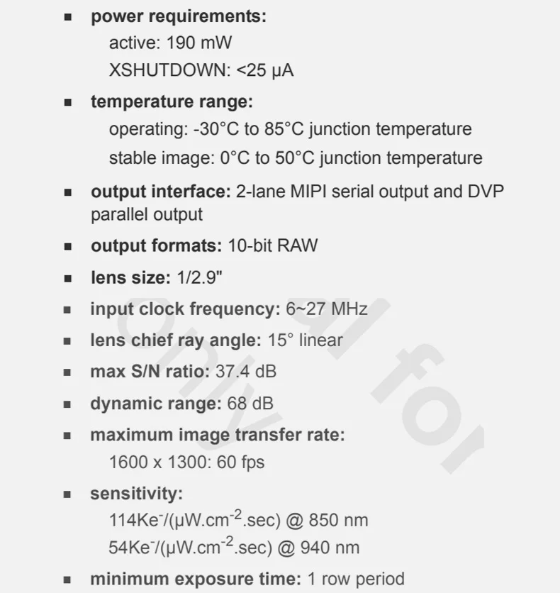 DGZX Global Exposure OG02B10 Action Camera 2MP 60fps Color Drone Aerial Photography HD Lenses Module AR VR SLAM Camera插图2