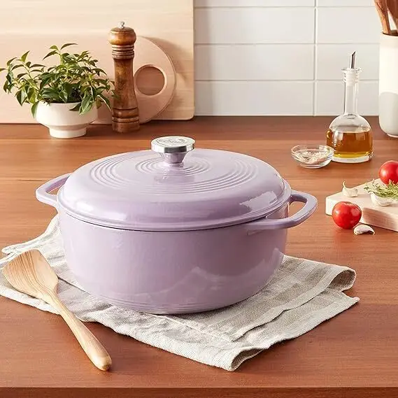 Wholesale Round Shape Customized Color Kitchen Cookware Pots Casserole Dutch Oven Enameled