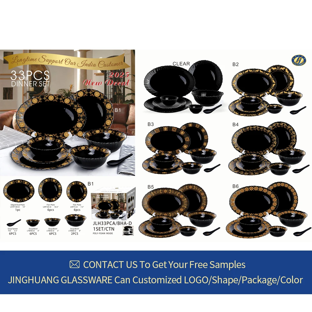 Clear Custom Tableware Opal Glass Plate Bowls Opal Glass Ware Dinner Set Glassware Dinnerware Dish Plate With Soup Bowl Set