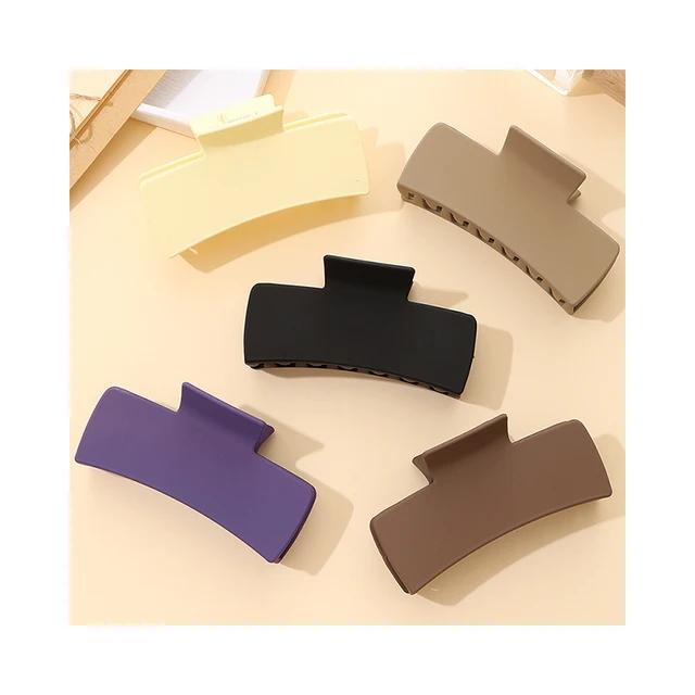 Female Solid Color Matte Square Hair Clip Girl's Simple Elegant Temperament Hair Claw Women Exquisite Geometric Hair Accessories