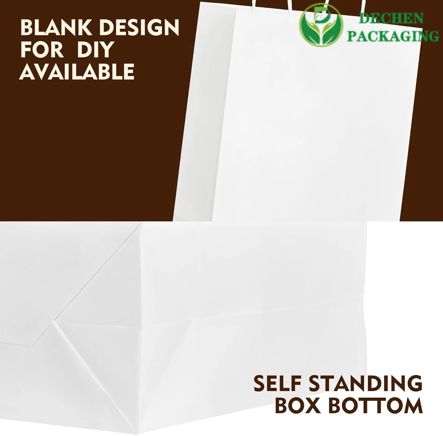 White Kraft Paper Bags With Handles