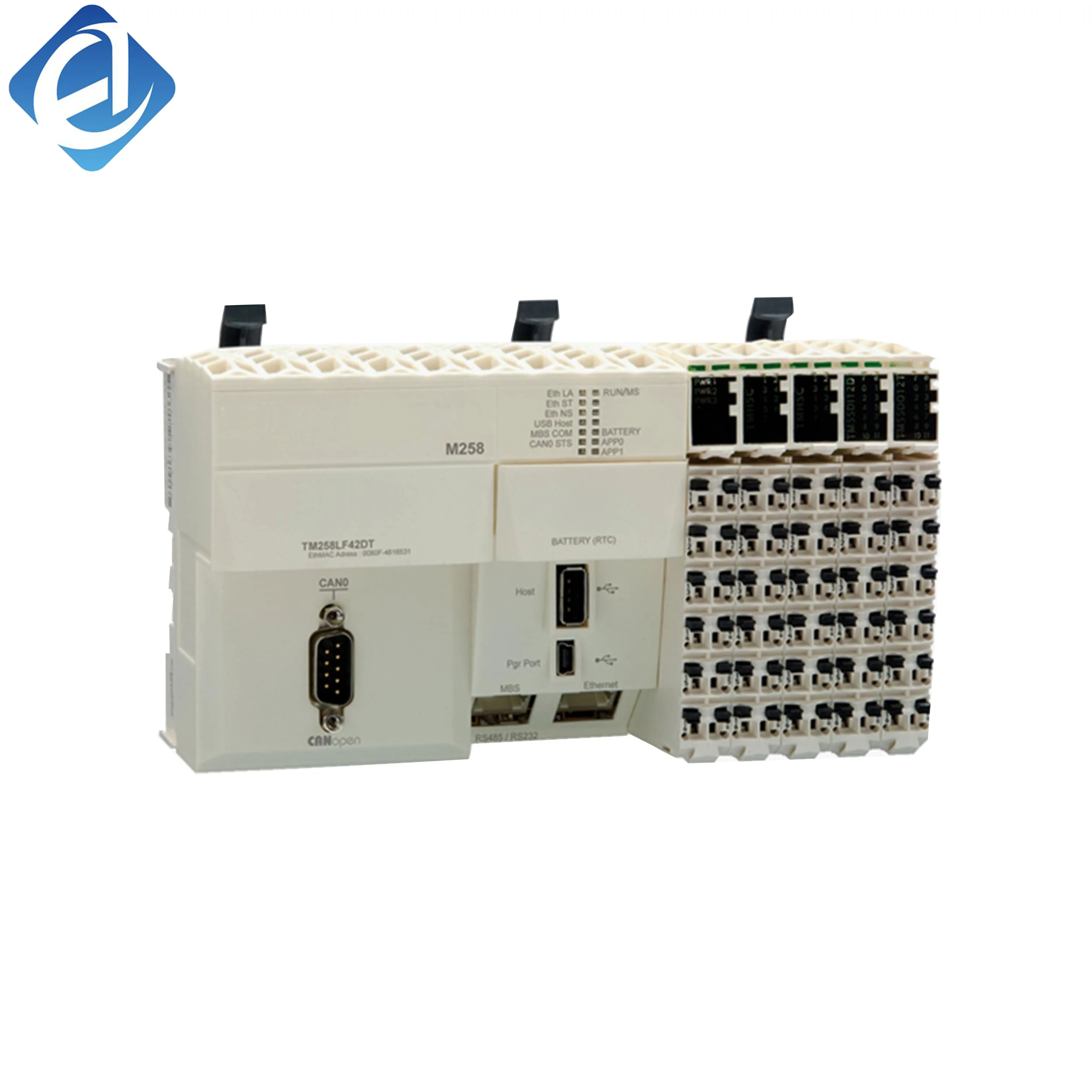 New Original TM258LD42DT4L Modicon TM258 PLC. 42 transistor I/O points, multi-axis motion control, Ethernet communication, high-speed pulse output, stable operation, convenient expansion