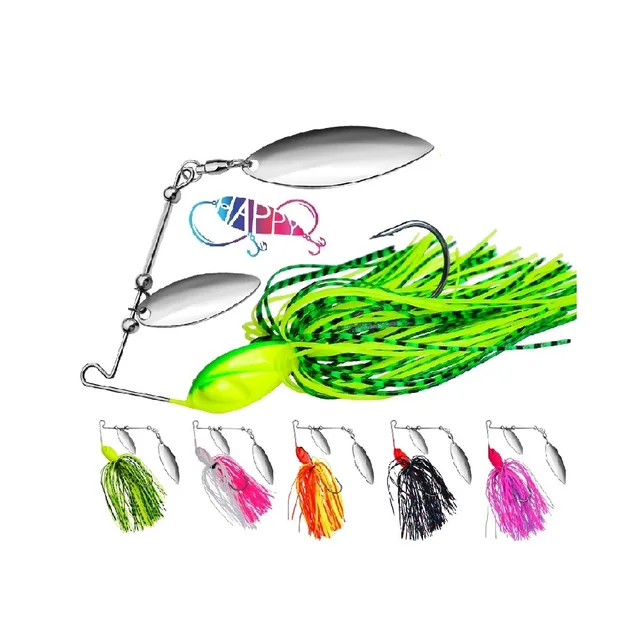 10g/14g Alloy Sequin Fishing Spinner Bait Tassel Buzzbait Hard Fishing Lures Swivel Spoon Jigging Kit Skirt peche Spinner lure