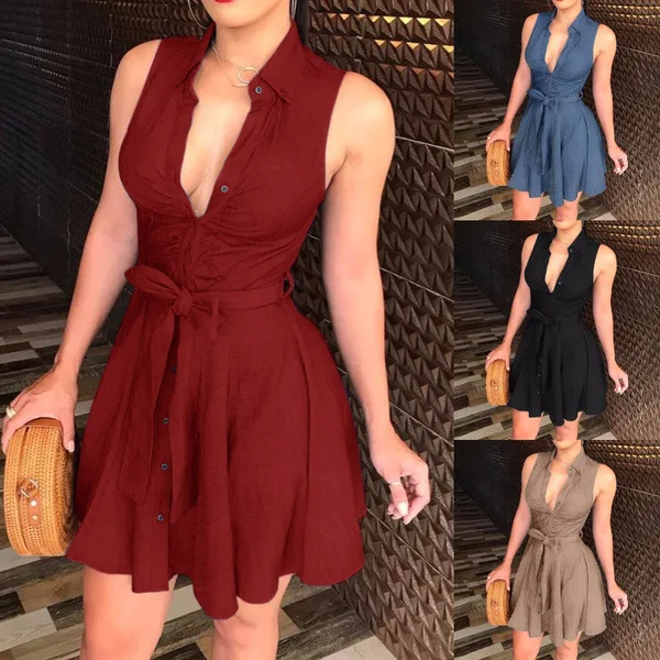 2026 New Summer Spaghetti-Strap Plain Print O-Neck Tube Top Cinched Waist Dress Women's Clothing in Stock