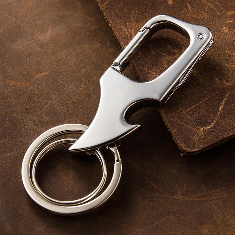 Wedding Silver Gun Color Customize Logo Promotion Gift Metal Beer Bottle Opener Keychain with Mini Knife