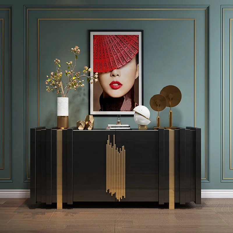 America wood sideboard luxury designer solid wooden sideboard cabinet