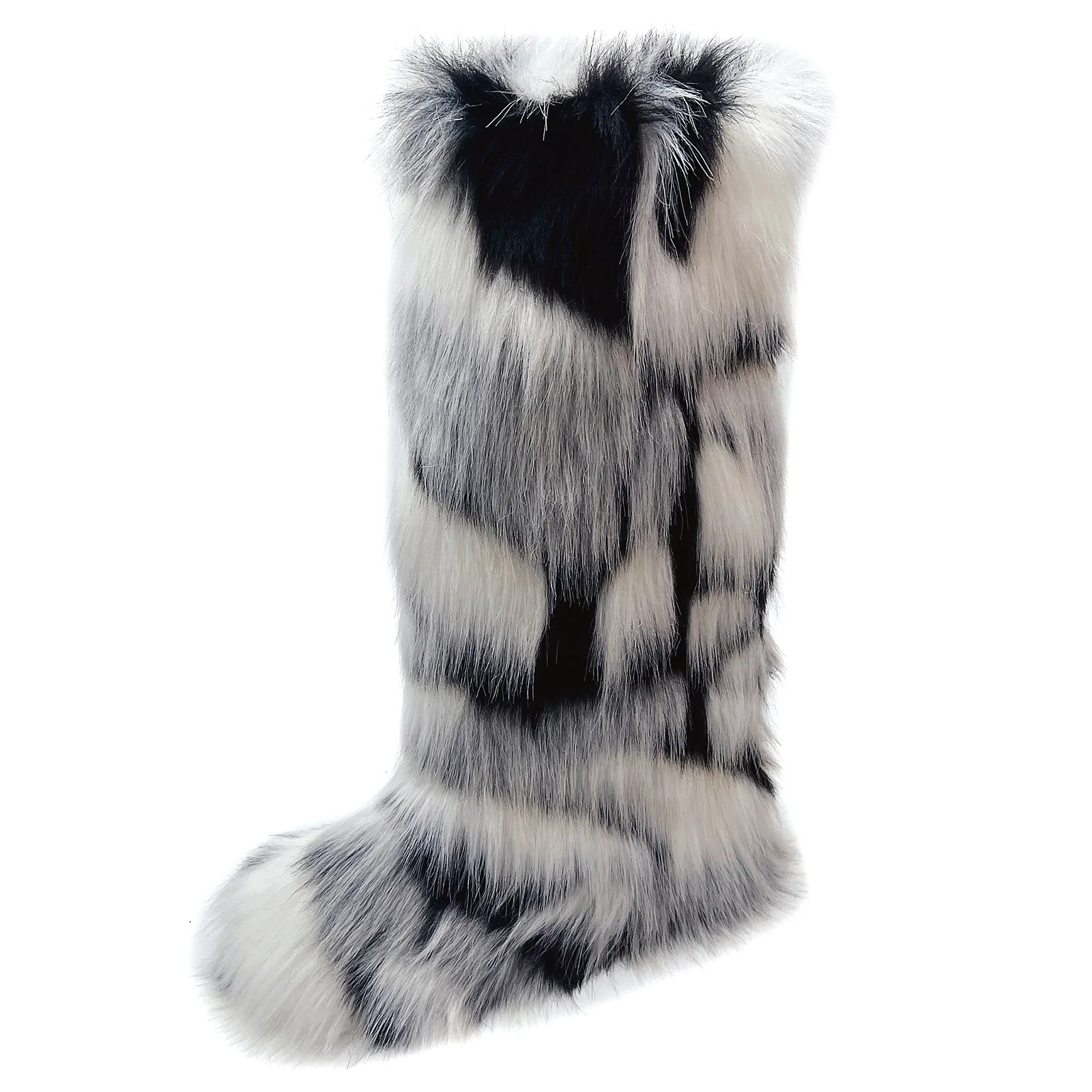 Hot Sale Fashion Girls Warm Winter Fur Snow Boots Fuzzy Fluffy Size 44 Round Toe Women Outdoor Knee High Fur Boots - Image 6