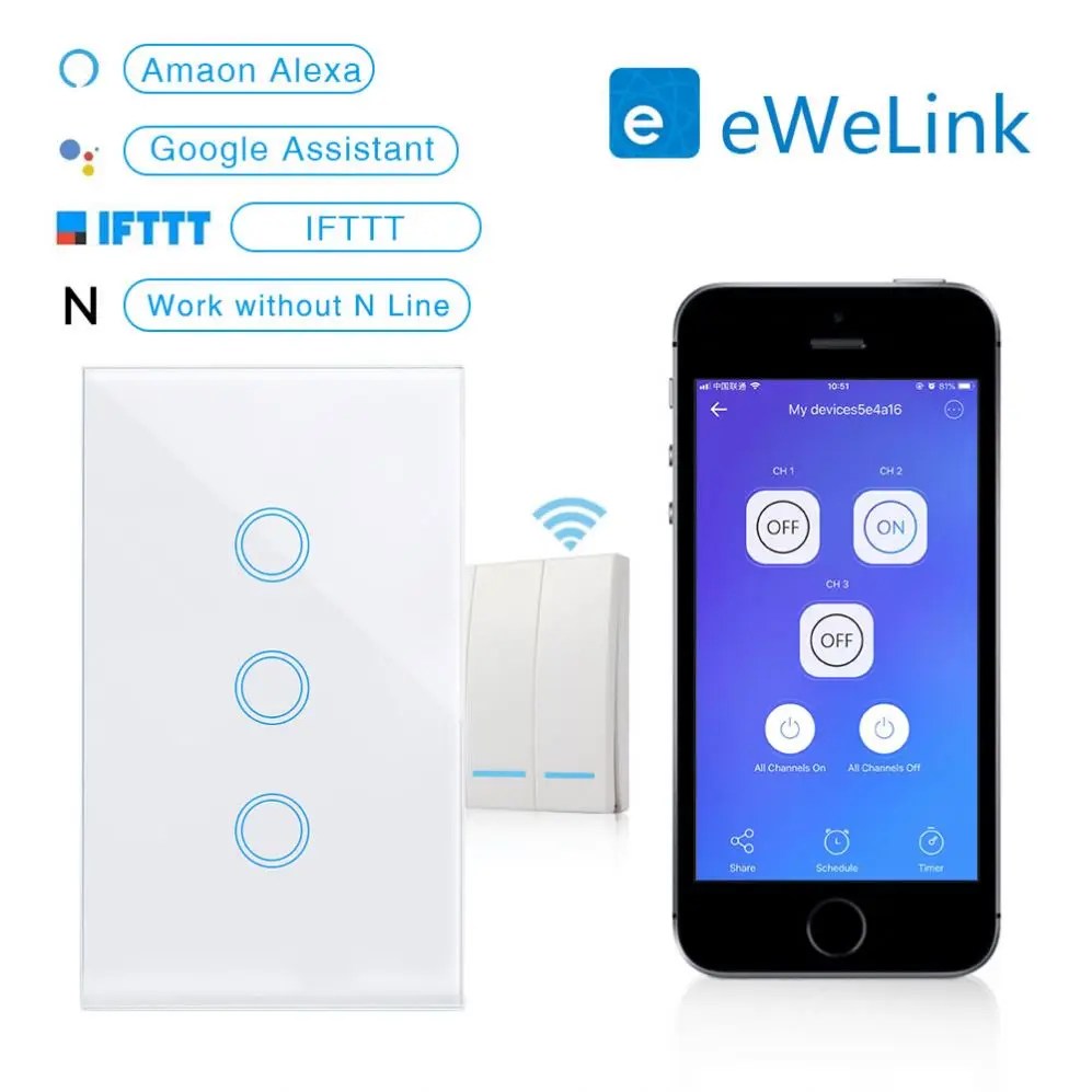 SONOFF M5 SwitchMan Smart Wall Switch 80 86 120 Type 1/2/3 Gang Mechanical Button Switch Frame Smart Scene Schedule