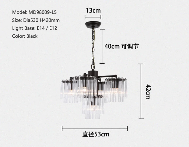 MEEROSEE Luxury Modern Glass Chandeliers Lights Nordic Lighting Chandelier For Living Room Creative Glass Pendant Light MD98009