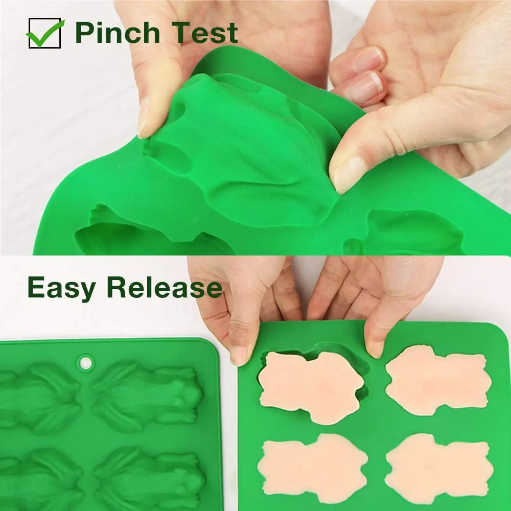 New Food Grade Durable Cute  2 Types Frog Silicone Chocolate Ice Molds 8 Cavity Frog Shaped Silicone Soap Cake Baking Molds