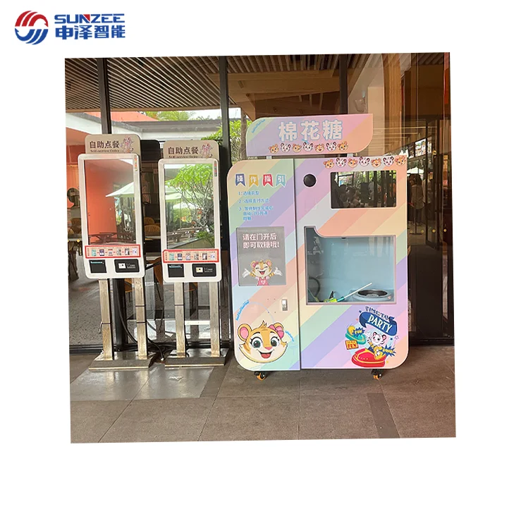 Cotton Candy Vending Machine Kommersiële gebruik Volledig outomaties Maak Fairy Floss Flower Suiker