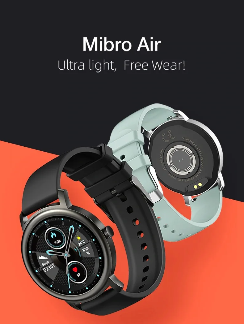 Mibro Air Smartwatch Support Multi Language IP68 Waterproof Sleep Monitor Fitness Tracker Smart Watch Xiaomi Mibro Air