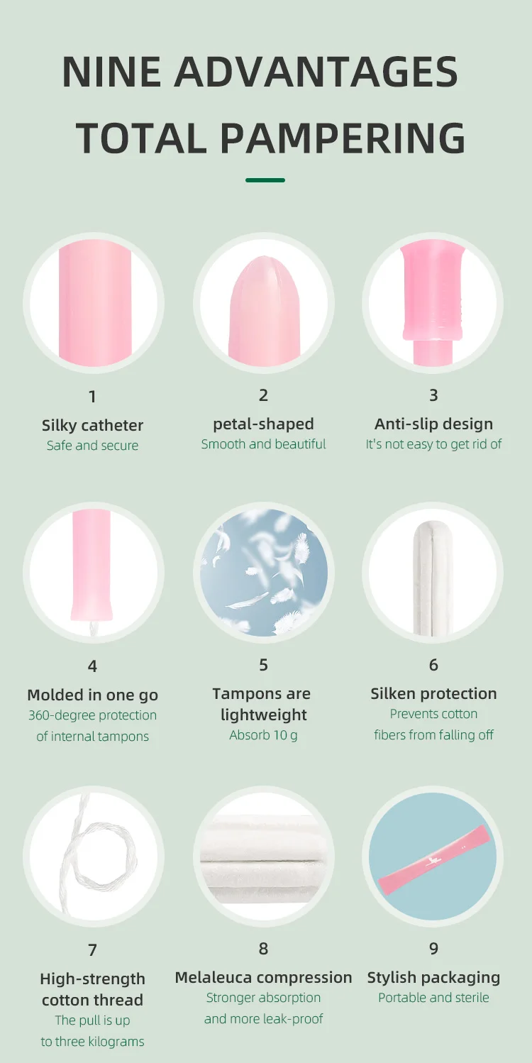 Super Plus Menstrual Hygienic Cotton Applicator Tampons Customize Boxes