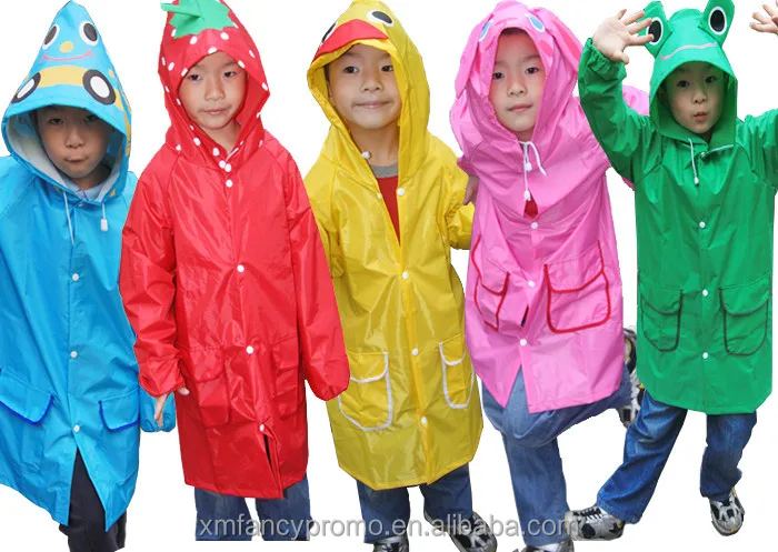 PEVA Children Raincoat Hooded Water Resistant Cover for Outdoor Camping Cycling 