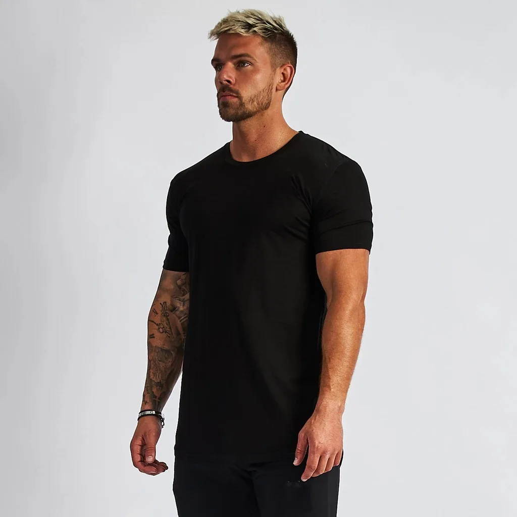 High Quality Workout T Shirts Activewear Fit 95% Cotton Plain sport Men's Cotton Spandex T-Shirt