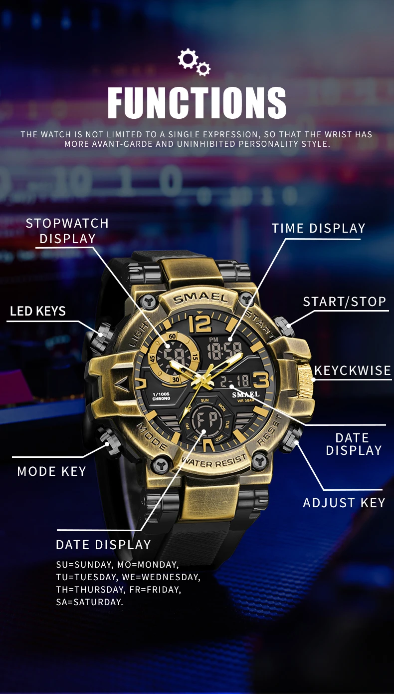 wrist watch smael watch manual pdf