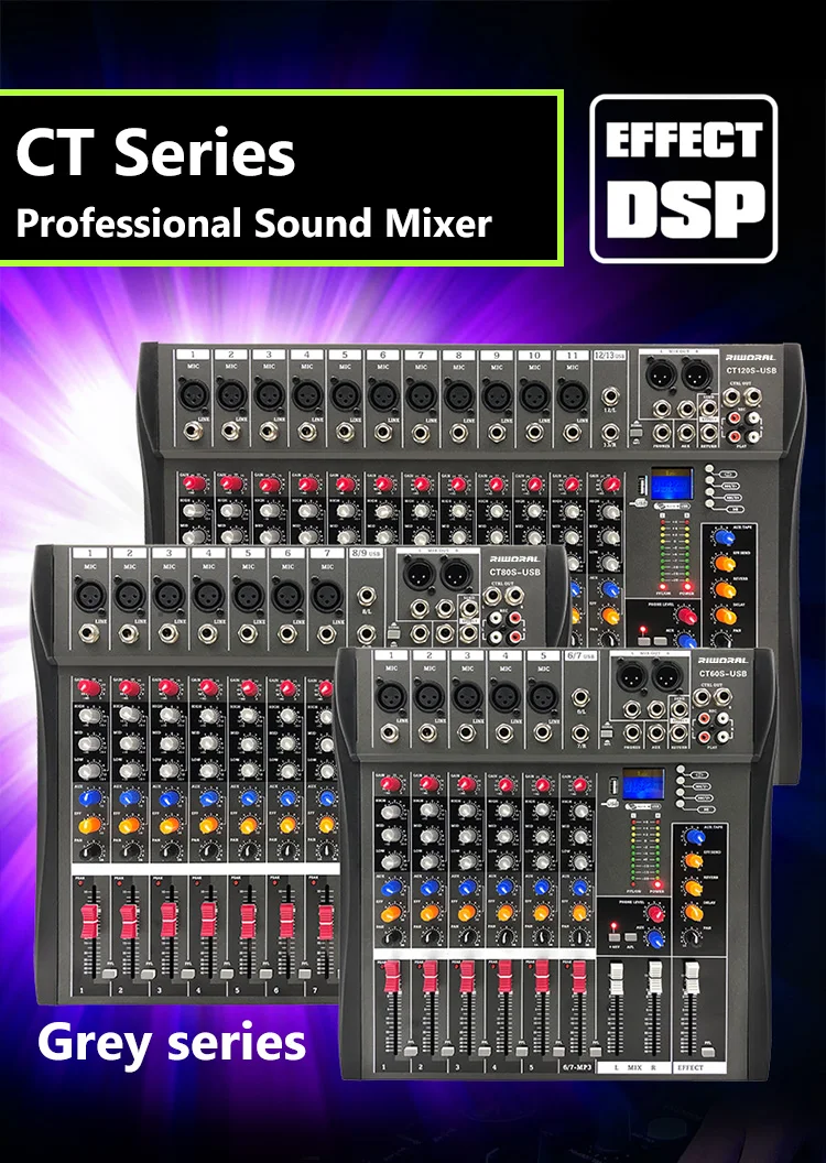Ct120s Professional 12 Channel Sound Audio Console Mixer Dsp Effector