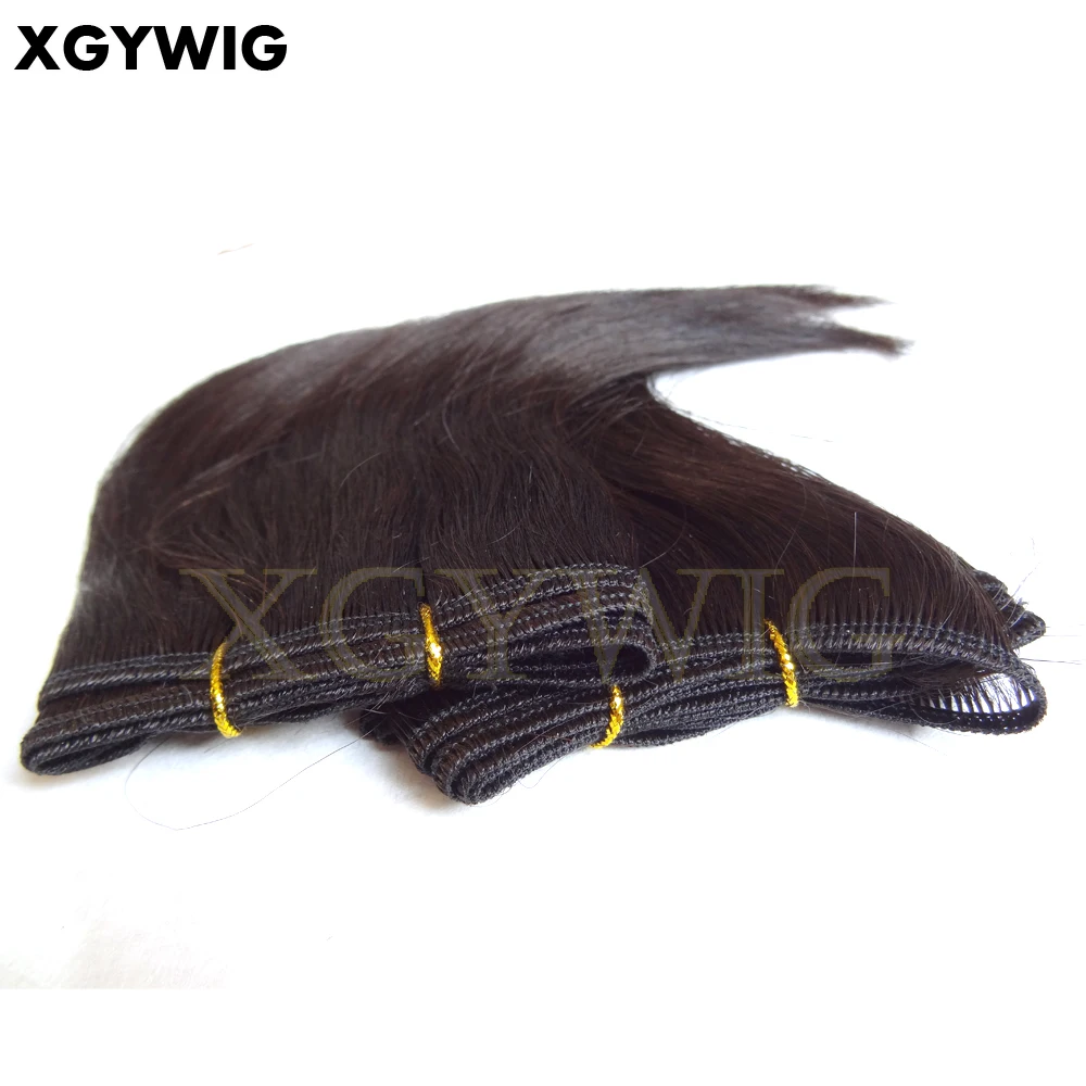 Stock Free Shipping Virgin J Curl  Extension Black Color Single Sewing Weft Bundle 6inch Short Brazilian Hair