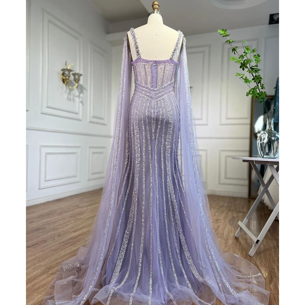 Alibaba.com: 5 Color Cape Long Sleeves High Split Mermaid Wedding Party ...