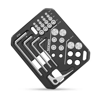 NEEWER Screws and Hex Keys Storage Plate Kit, 5 Hex Keys & 24 Stainless Steel Screws: 3/8" 1/4" M2.5 M3 M4 M5, Compatible with