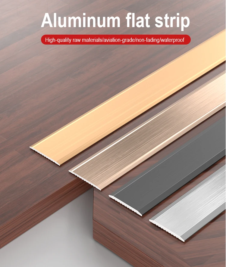 New Factory Directly Metallic waterproof Decoration aluminum stair parts edge trim Self Adhesive Trim Strips For Wall details