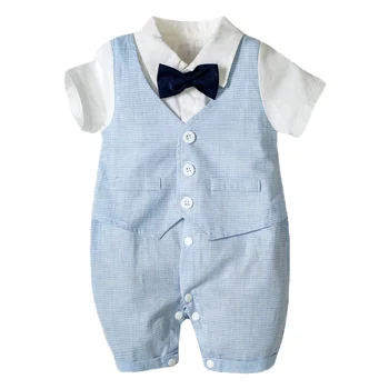 Designer's latest design baby blue horse house suit summer cool and breathable short-sleeved shirt suit