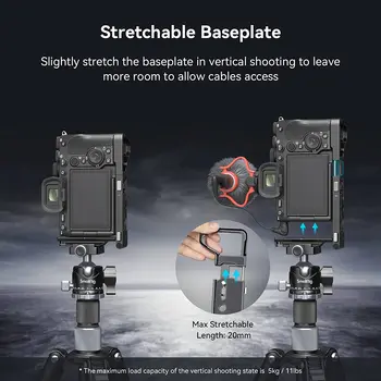 SmallRig Foldable L-Bracket Horizontal and Vertical Shooting Camera Cage for Sony Alpha 7R V/Alpha 7 IV/Alpha 7S III- 3984 detail image